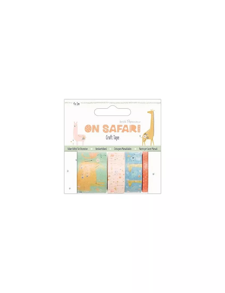 Washi Tape Docrafts ON SAFARI pack 4 ud