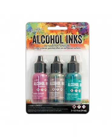 TINTA ALCOHOL INK RANGER KIT 3ud Raspberry, Pabble y Clover