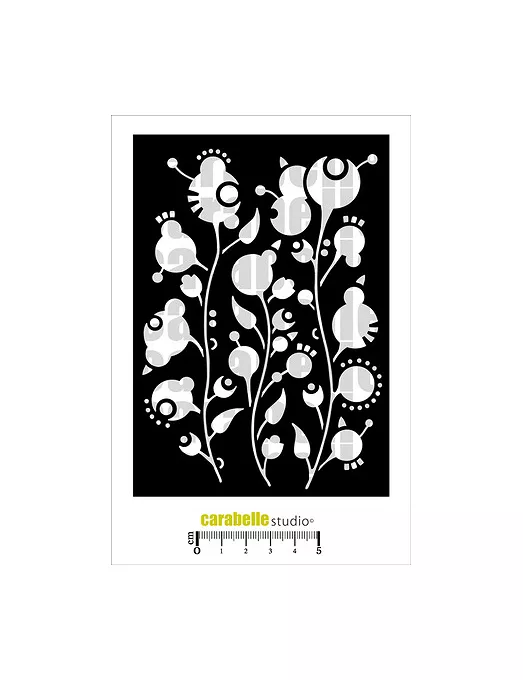 STENCIL CARABELLE Boule en fleur by Azoline