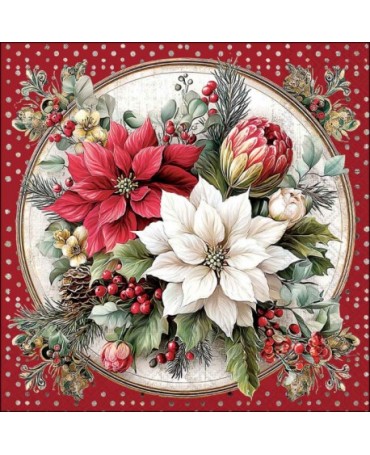 Servilletas FLORALS SCENE RED