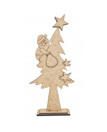 Madera DM Árbol con Papá Noel