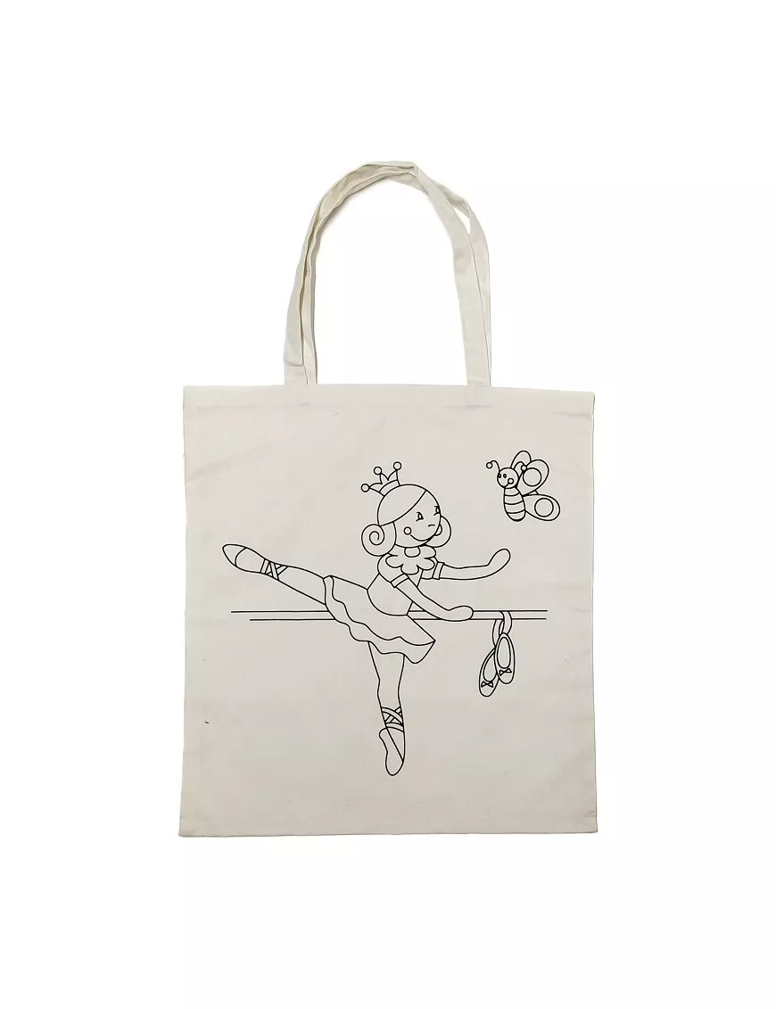 Textil BOLSA Algodón Prediseño BAILARINA 38x42cm