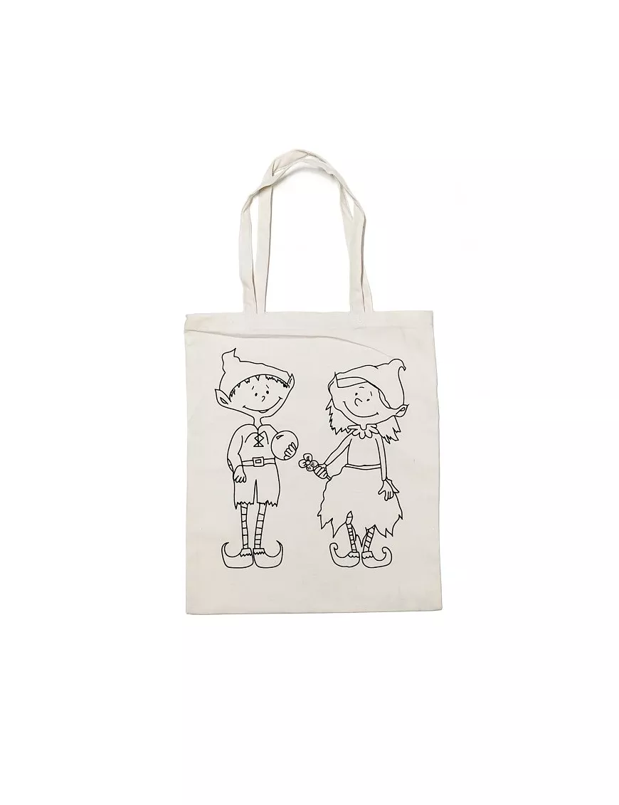 Textil BOLSA Algodón Prediseño DUENDES 27x32cm