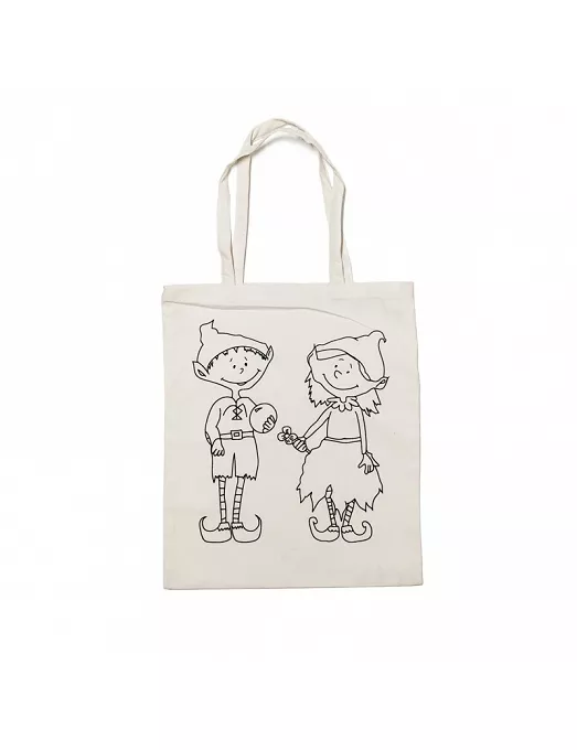 Textil BOLSA Algodón Prediseño DUENDES 27x32cm