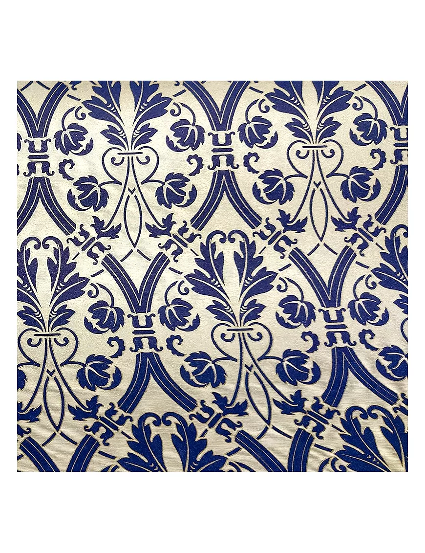 PAPEL ENCUADERNAR ROSSI Brocade Flower Azul 70x50cm