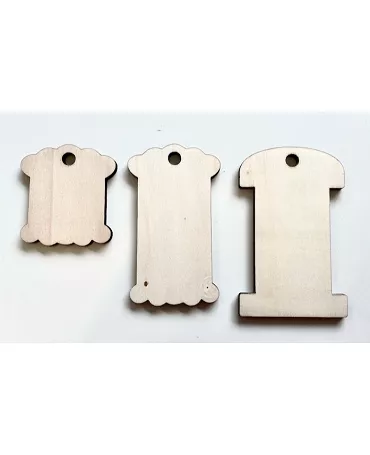 Madera Silueta Bobina Ondas Pequeña pack 10ud