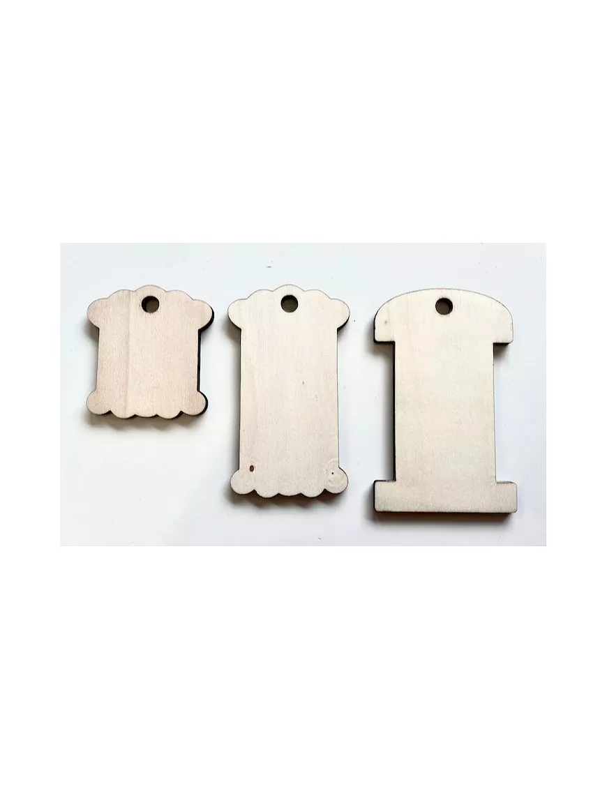 Madera Silueta Bobina Ondas Pequeña pack 10ud