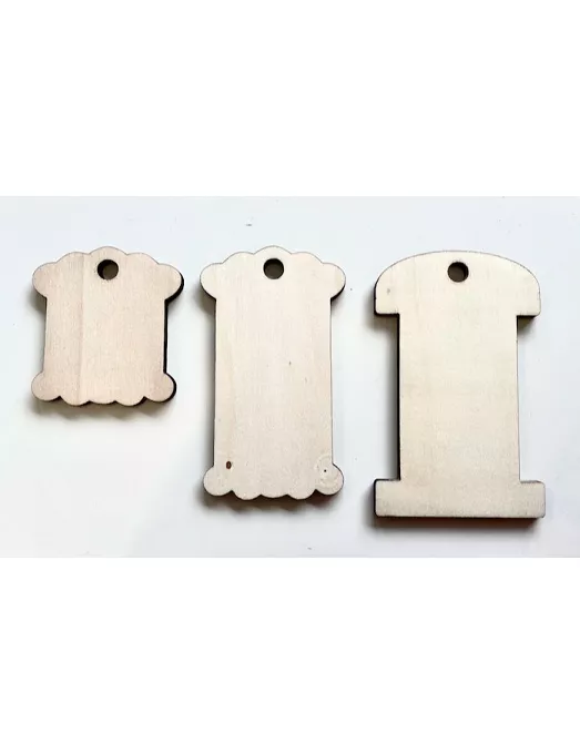 Madera Silueta Bobina Ondas Pequeña pack 10ud