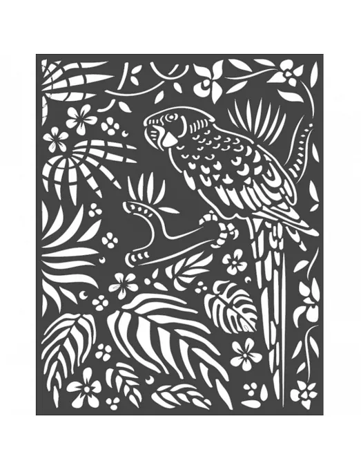 Stencil Stamperia 20x25 cm - Amazonia parrot