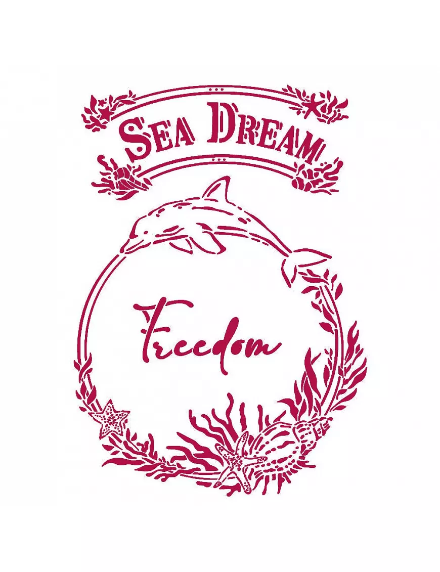 Stencil Stamperia 21x29,7 cm - Romantic Sea Dream freedom