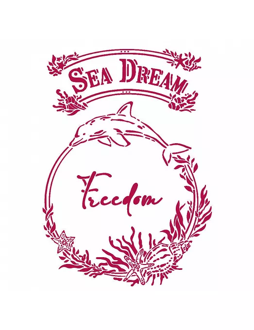 Stencil Stamperia 21x29,7 cm - Romantic Sea Dream freedom