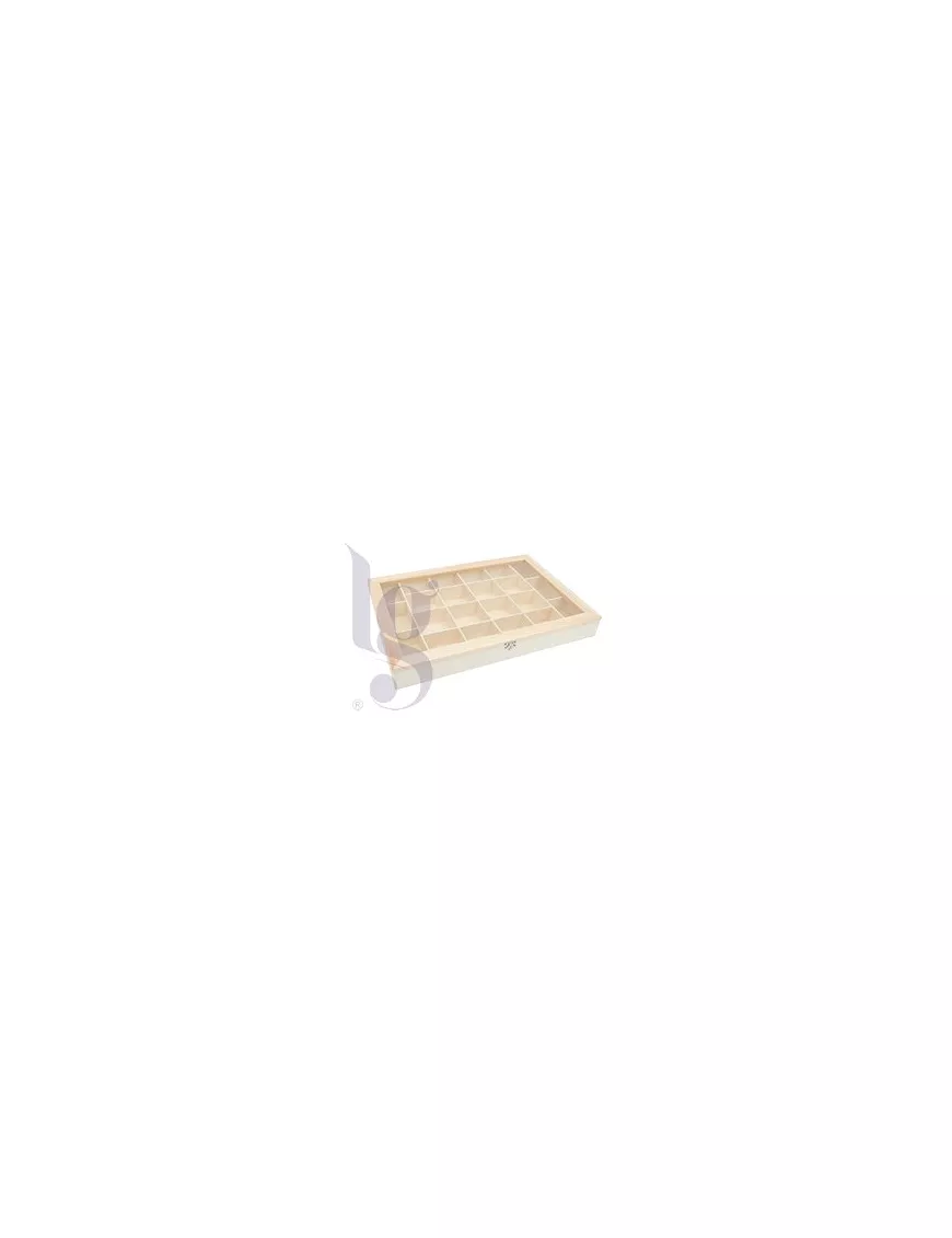 MADERA CAJA 50X35X6CM C/TAPA CRISTAL