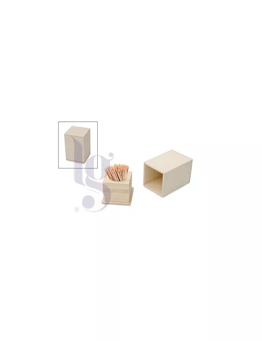 MADERA CAJA PALILLERO C/TAPA 6X6X9CM