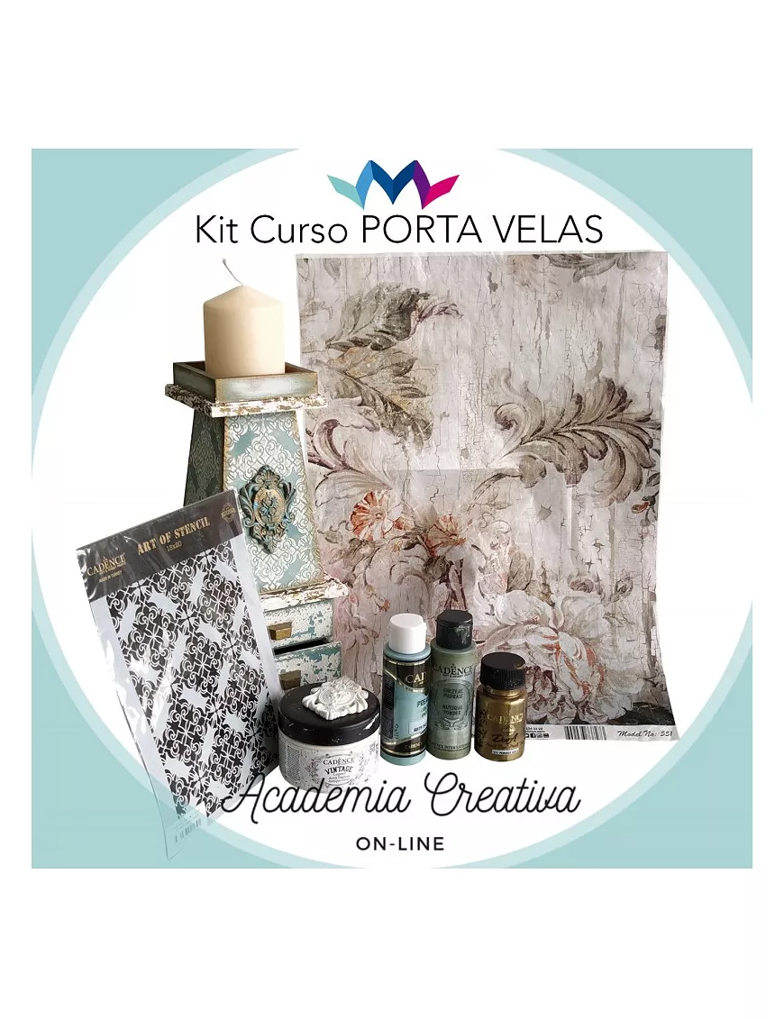 Madera KIT PORTA VELAS MONTEJO + VÍDEO TUTORIAL  27x11cm