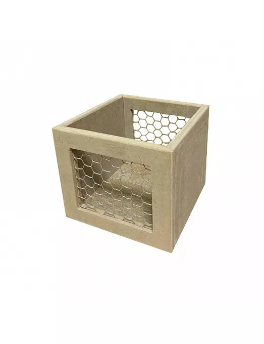 Madera CAJA CUBO REJILLA CADENCE 18x18x15cm