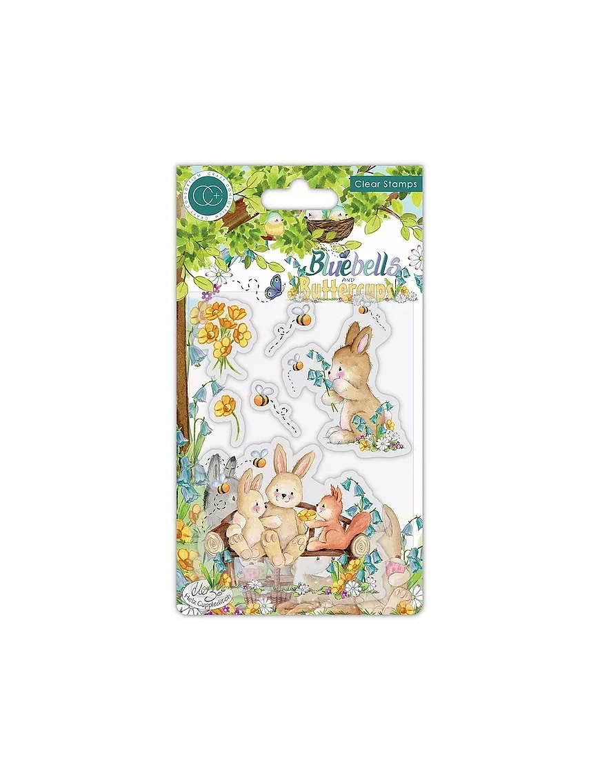 Sello Silicona Craft Consortium Conejitos y flores