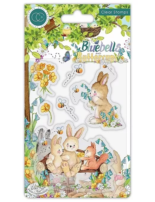 Sello Silicona Craft Consortium Conejitos y flores