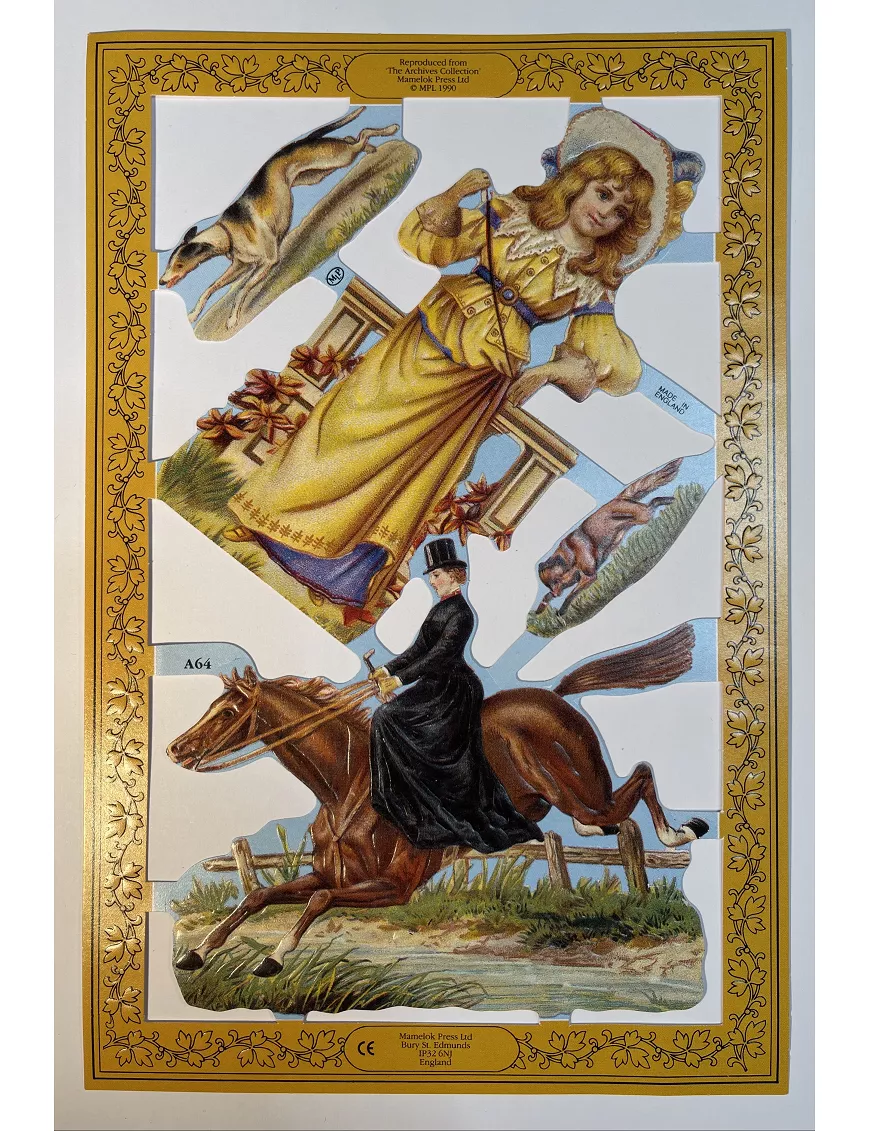CROMOS INGLESES SEÑORA A CABALLO AÑO 1990