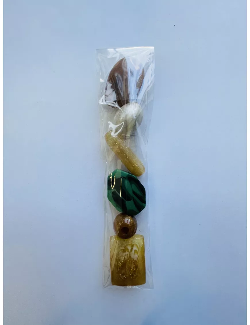 PIEDRAS BISUTERIA Antiguas 6pc Verde 2