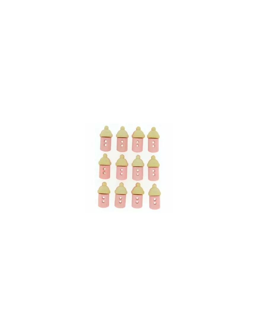 Botones SEW CUTE BABY BOTTLES -GIRL 12pc