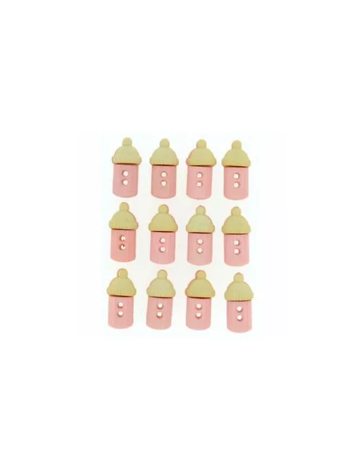 Botones SEW CUTE BABY BOTTLES -GIRL 12pc