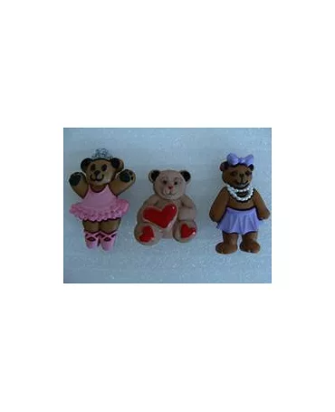 Botones BUNCHES OF GIRL BEARS 3pc