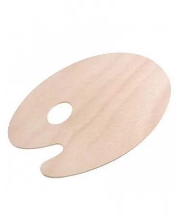 MADERA Paleta Ovalada Natural 30x20cm