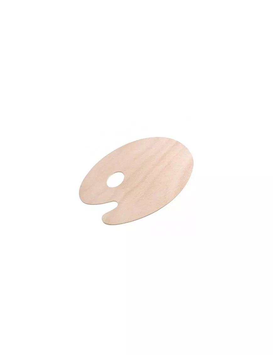 MADERA Paleta Ovalada Natural 30x20cm