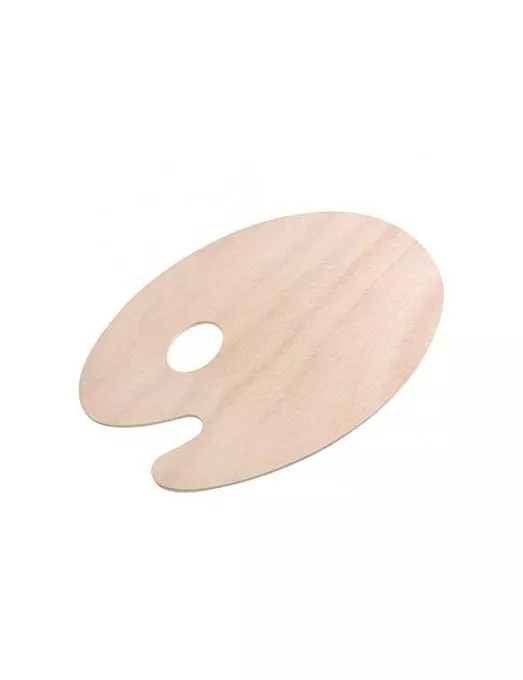 MADERA Paleta Ovalada Natural 30x20cm