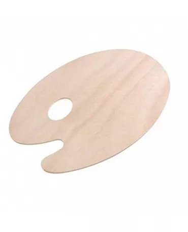 MADERA Paleta Ovalada Natural 40x30cm