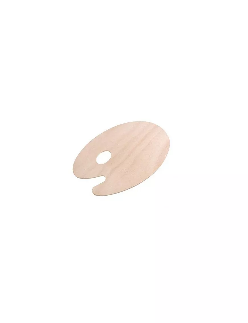 MADERA Paleta Ovalada Natural 40x30cm