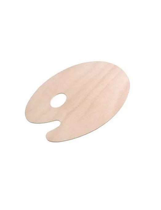 MADERA Paleta Ovalada Natural 40x30cm