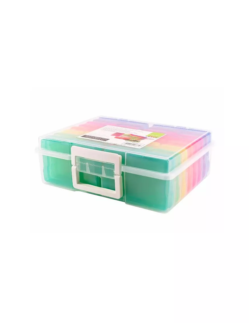 CAJA TRANSPARENTE con 16 cajas interiores de colores