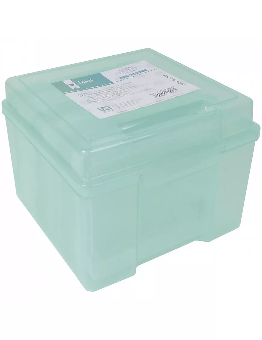 CAJA SET CONTENEDORA MINT 21x22x16cm 6ud (3 mint+3 transp.)