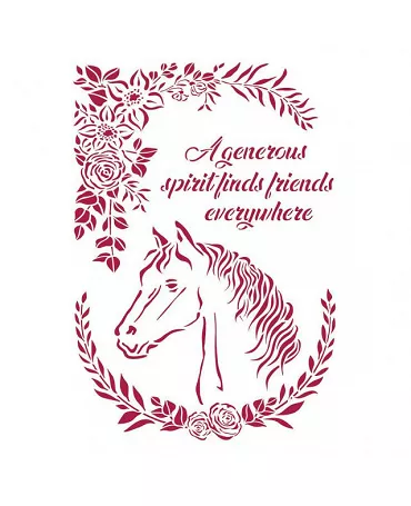 STENCIL Stamperia 21x29,7cm ROMANTIC HORSES Caballo con Flores